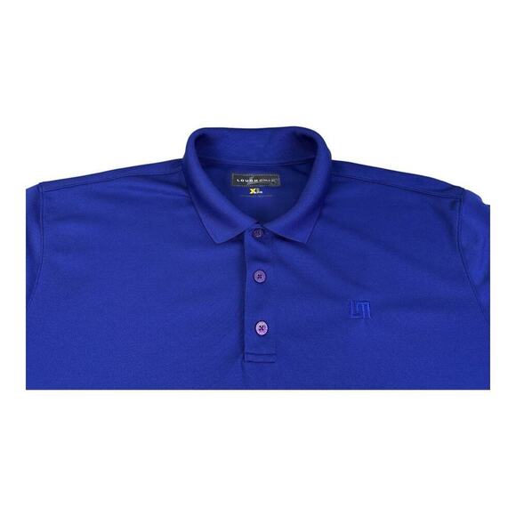 Loudmouth Shirt Mens XL Blue Embroidered Logo Short Sleeve Golf Performance Polo - Picture 11 of 12